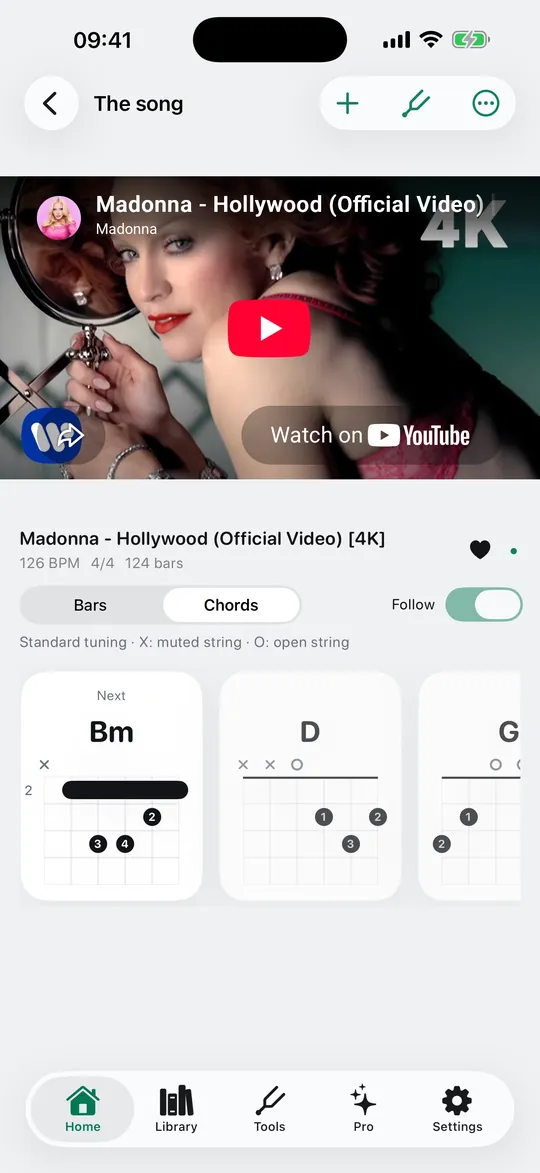 Chord diagrams in playing order, spelled to match the key of the song